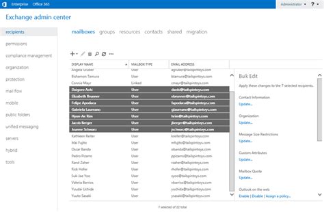 Exchange admin center in Exchange Server .